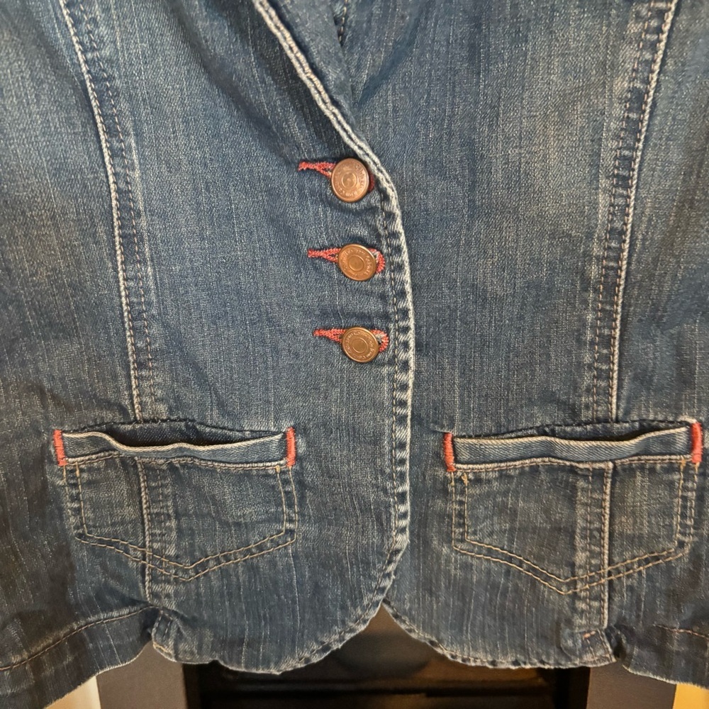 Vintage Calvin Klein Embroidered Denim Jacket - size S/P - Picture 3 of 10